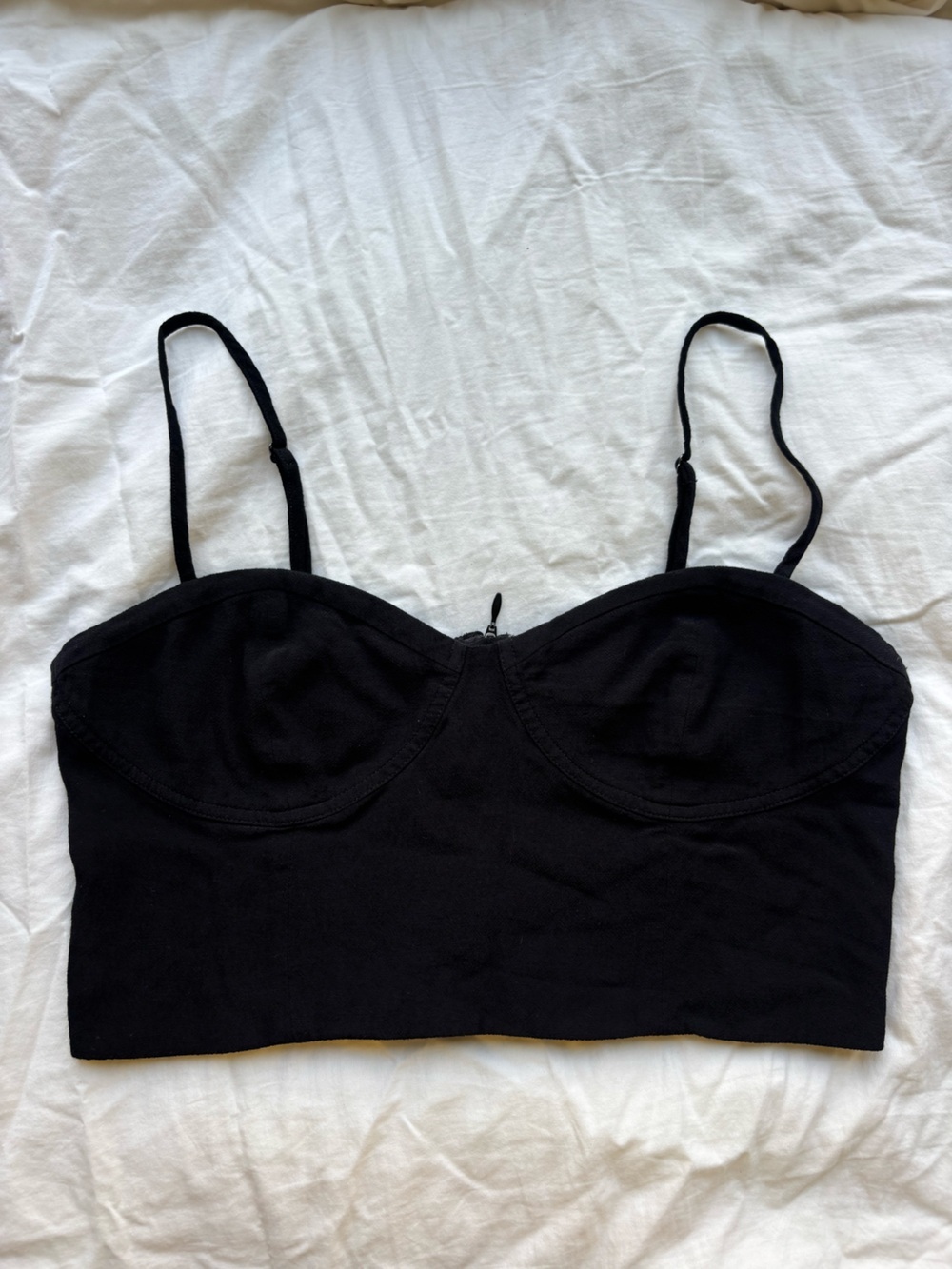 Sunday Best Aritzia Black Structured Cropped Bustier Corset Top - M